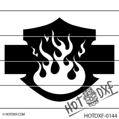 HOTDXF-0144 - MOTORCYCLE HARLEY DAVIDSON BIKER GANG LOGO BIKE SIGN WITH FIRE FLAMES