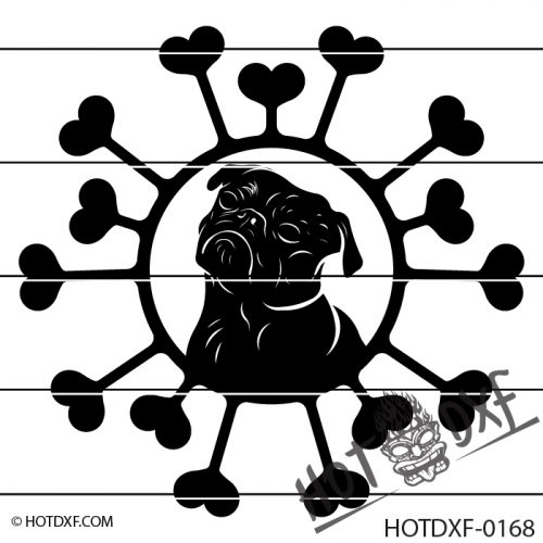 HOTDXF-0168 - LOVE PUGS HEART DESIGN PET DOG PUPPY PUG ANIMAL LOVER ROUND SIGN