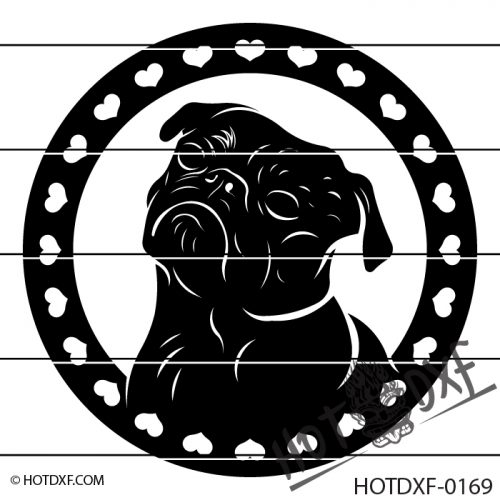 HOTDXF-0169 - LOVE PUGS HEART DESIGN PET DOG PUPPY PUG ANIMAL LOVER ROUND SIGN