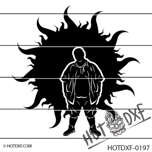 HOTDXF-0197 - THE DAD BOD STANDING PROUDLY IN FRONT OF SUN DXF SIGN DESIGN