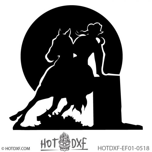 HOTDXF-EF01-0518 - Barrel Rider with Horse Design