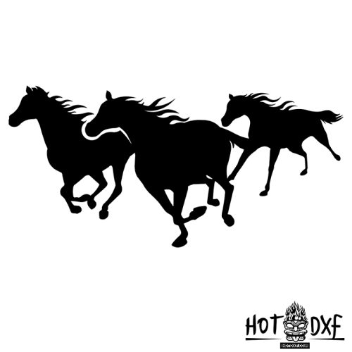 HOTDXF-PS-0334 - RUNNING HORSES FREE DXF FILE